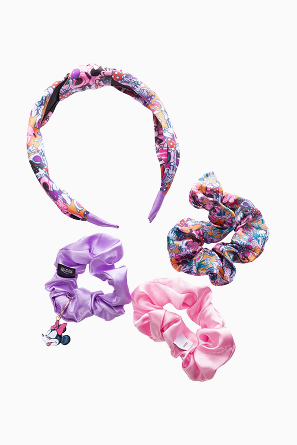 Set accesorios cabello Balaca + scrunchies minnie mouse