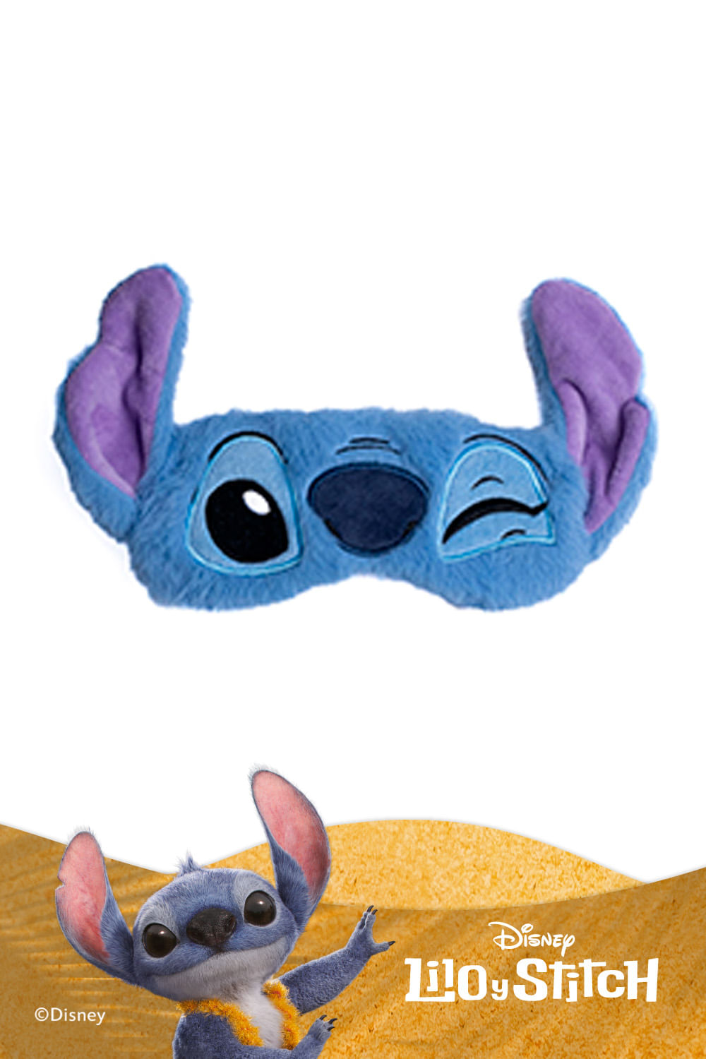 Antifaz para dormir con diseño de stitch