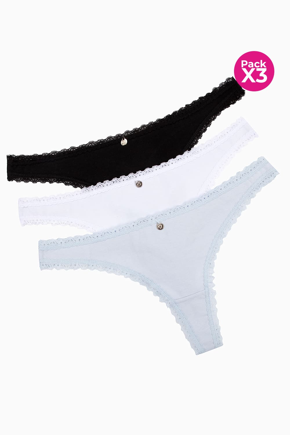 Panty tipo brasilera paquete x3 en algodón