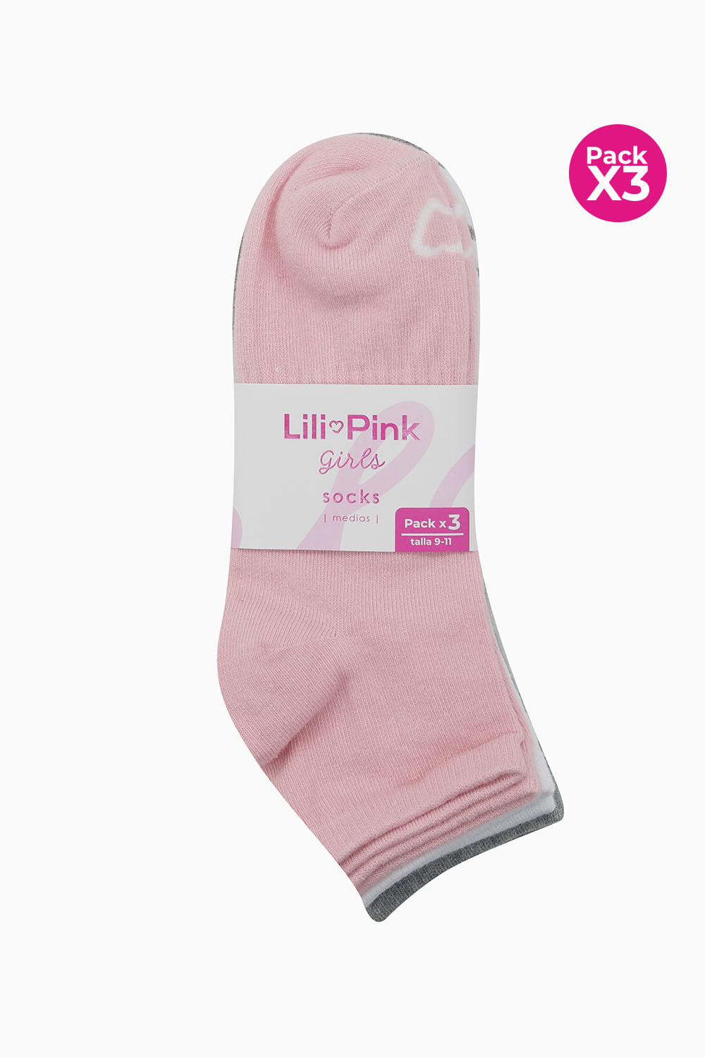 Medias tobillera para dama x3 confeccionada en algodón