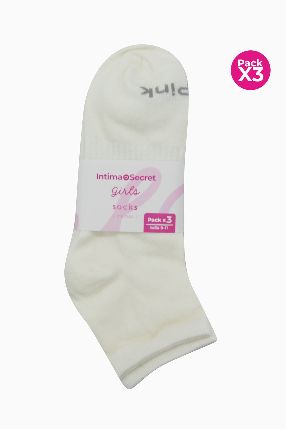 Medias para mujer x3 unidades tobillera en algodón