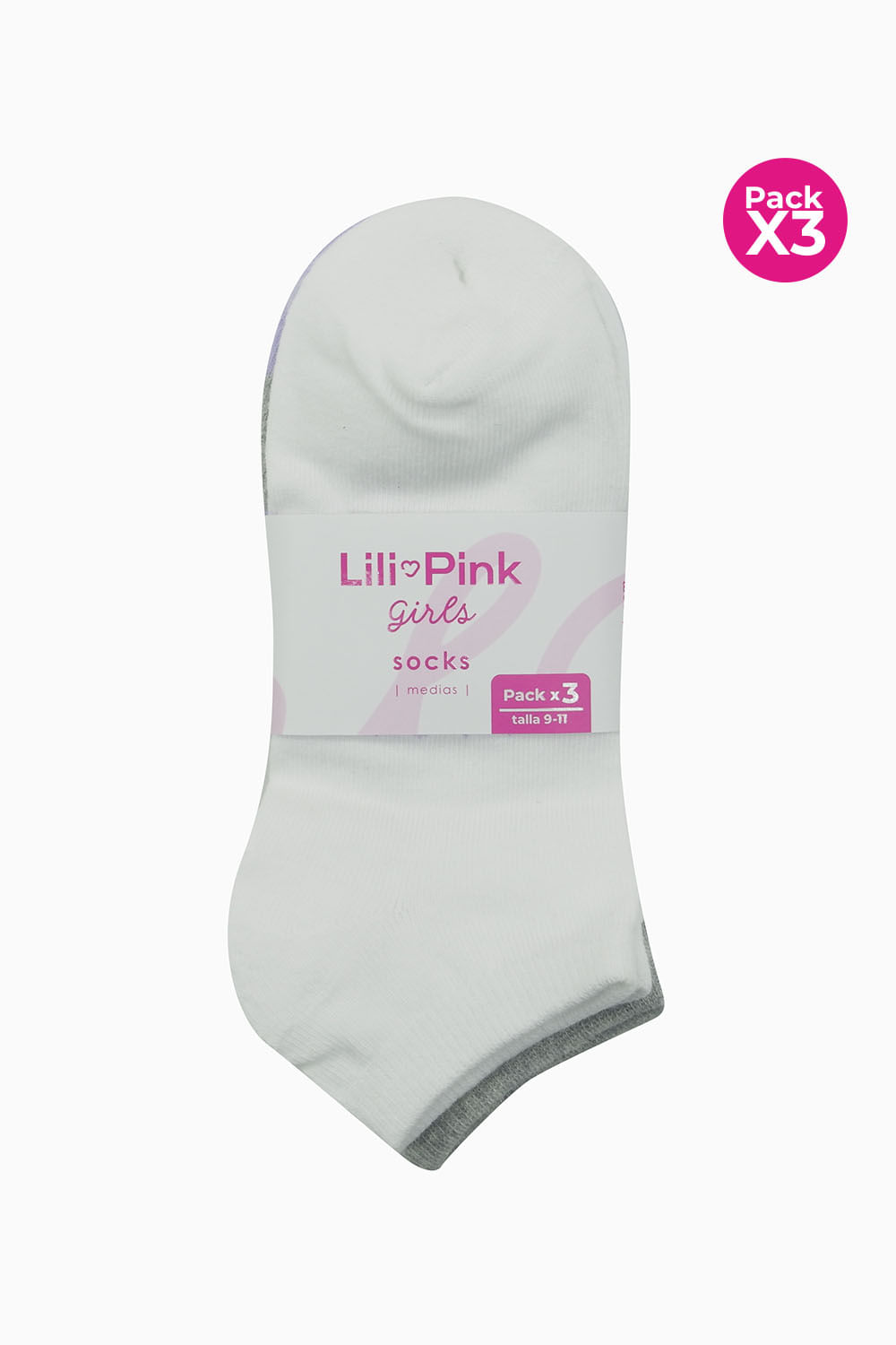 Medias para mujer x3 tobillera confeccionado en algodón