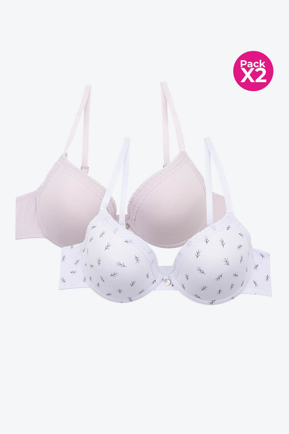 Brasier algodón paquete x2