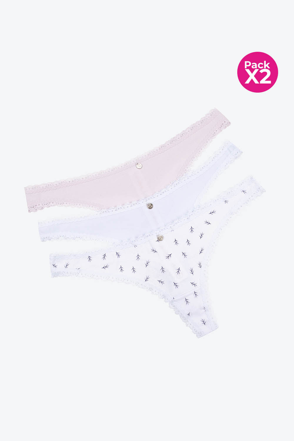 Panty tipo brasilera paquete x3 en algodón