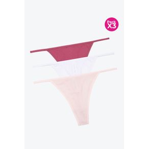 Brasilera con talle bajo en algodón paquete x3