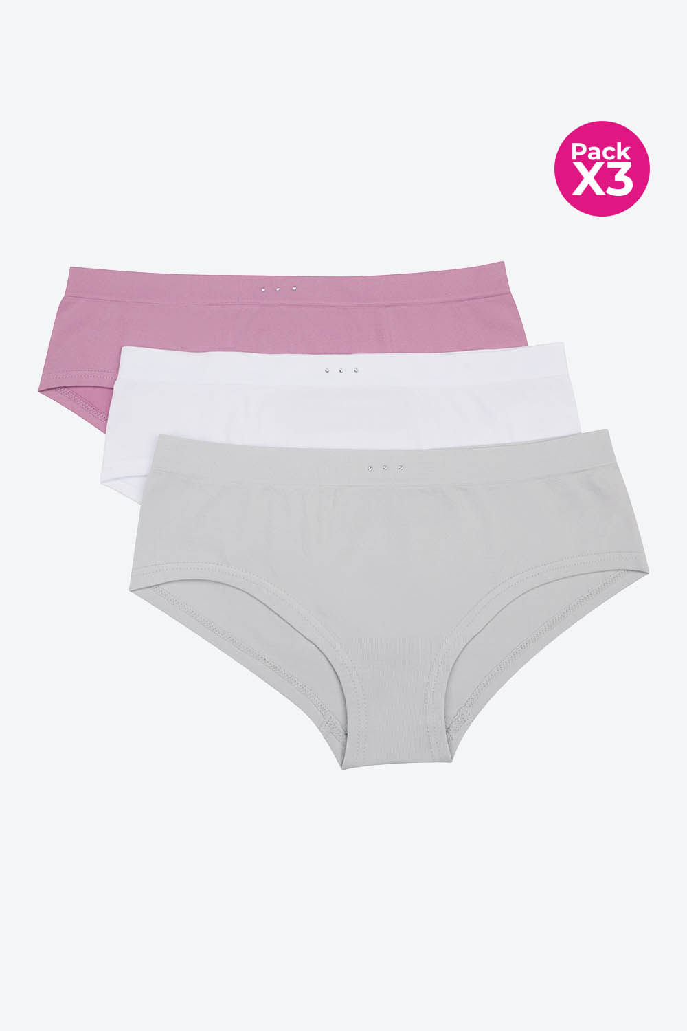 Panty tipo hípster seamless x3 unidades en poliamida
