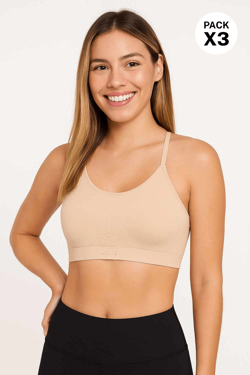 Top con cargaderas delgadas paquete x3 con tecnologia seamless