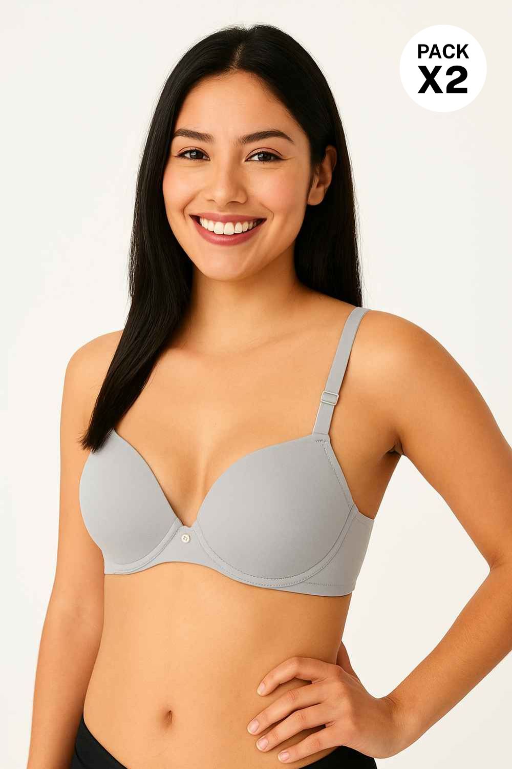 Brasier copa 3/4 paquete x2 en microfibra