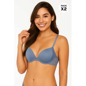 Brasier paquete x2 en microfibra y encaje