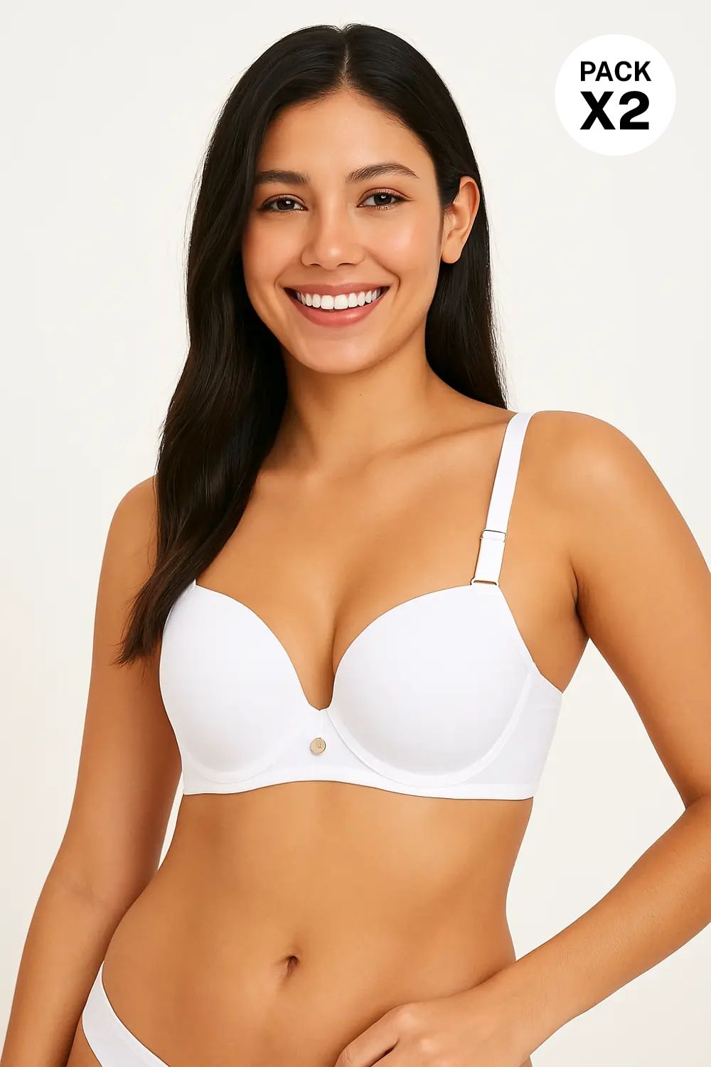 Brasier copa "c" tipo 3/4 paquete x2 en microfibra