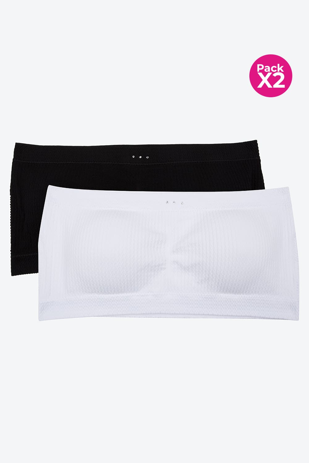 Top seamless tipo strapless textura espiga x2 unidades