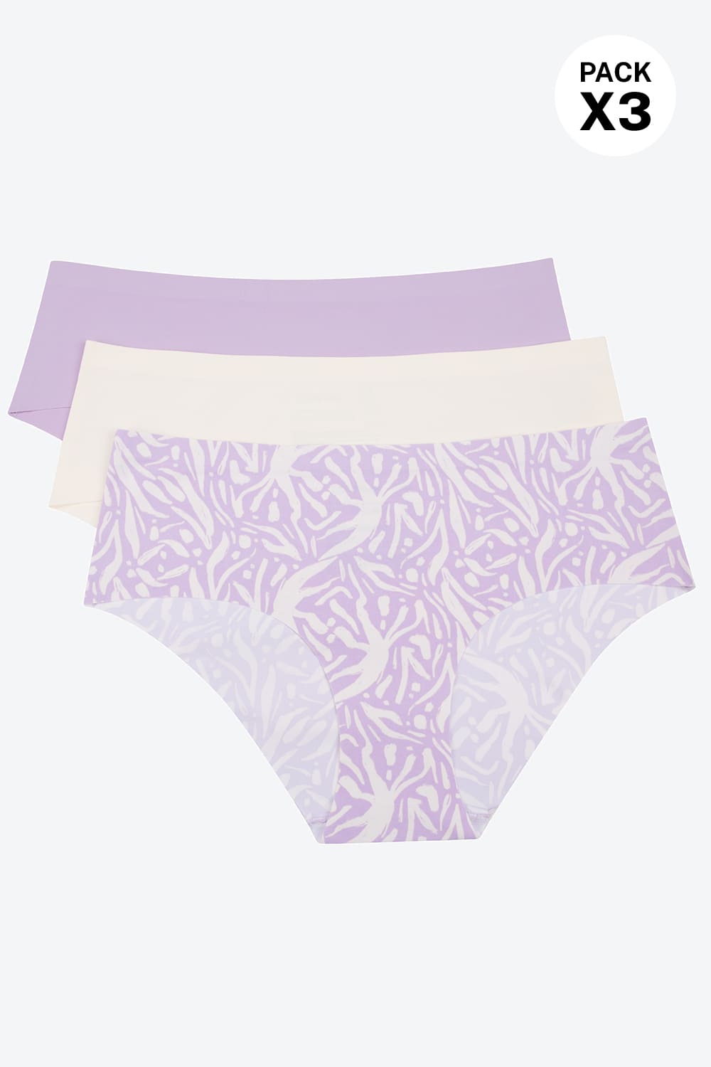 Panty hipster corte láser paquete x3 en microfibra