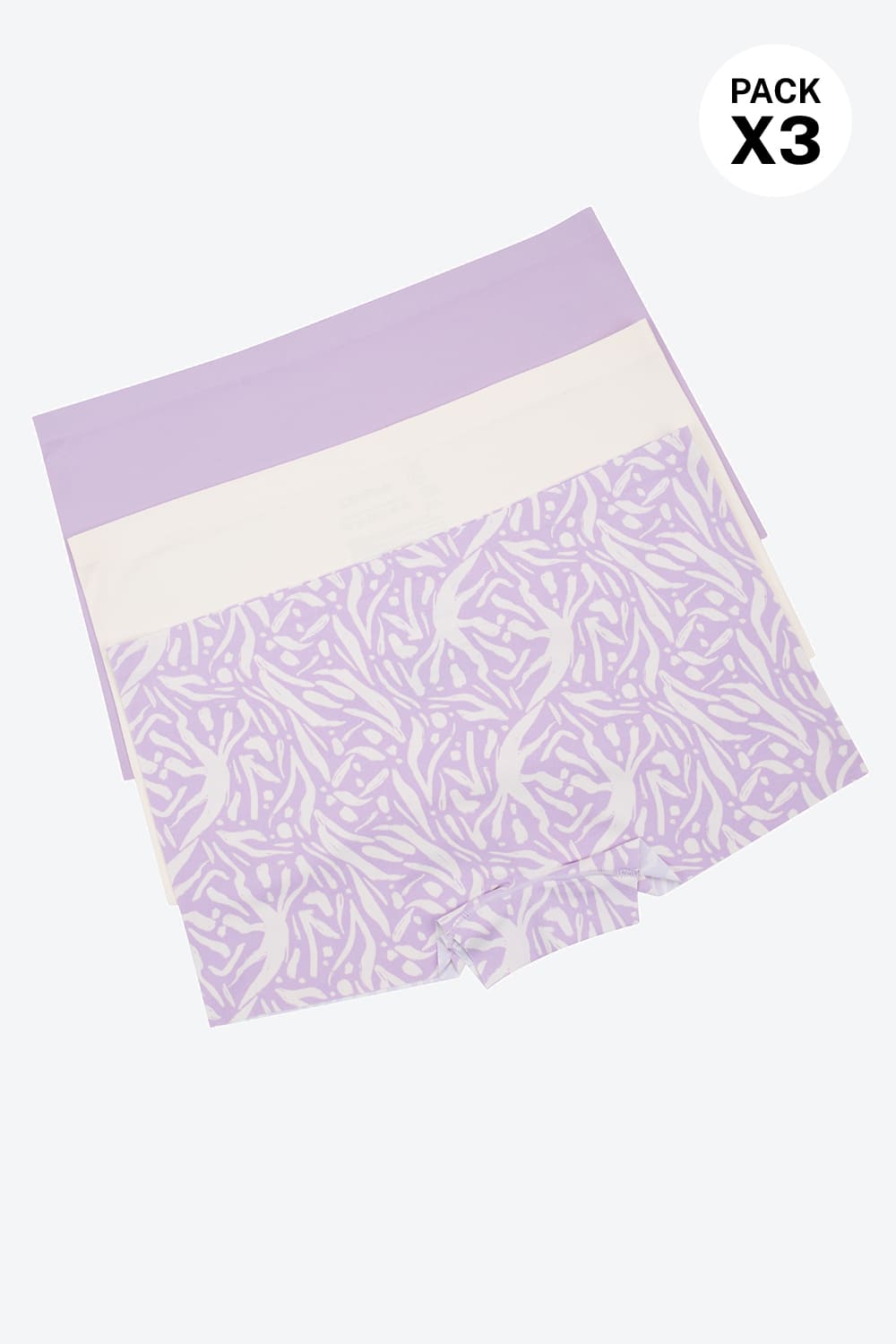 Boxer en corte láser paquete x3 confeccionado en microfibra