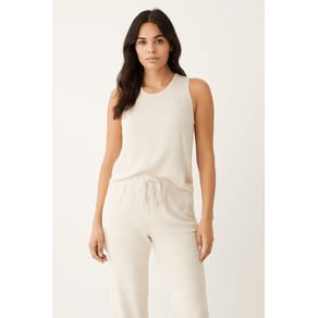 Conjunto pijama con cuello redondo de 2 piezas