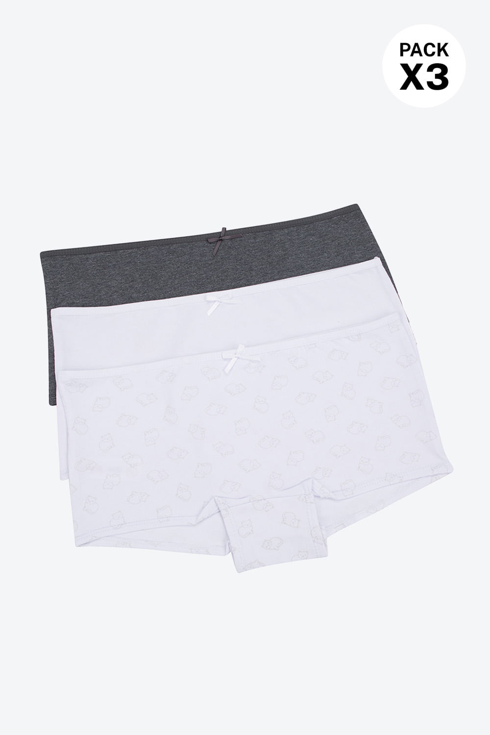 Panty bóxer para adolecentes en algodón x3 unidades