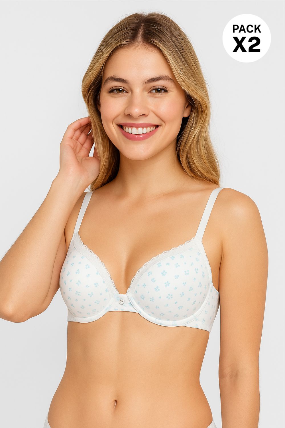 Brasier copa "b" paquete x2 confeccionado en algodón