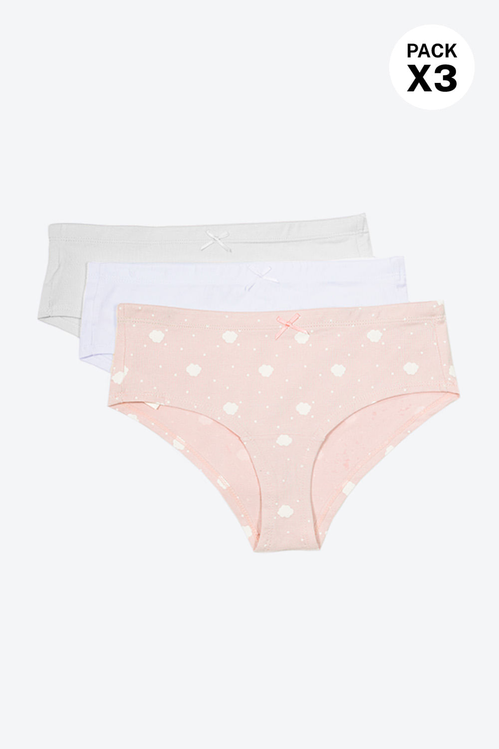 Hípster para niña x3 en algodón