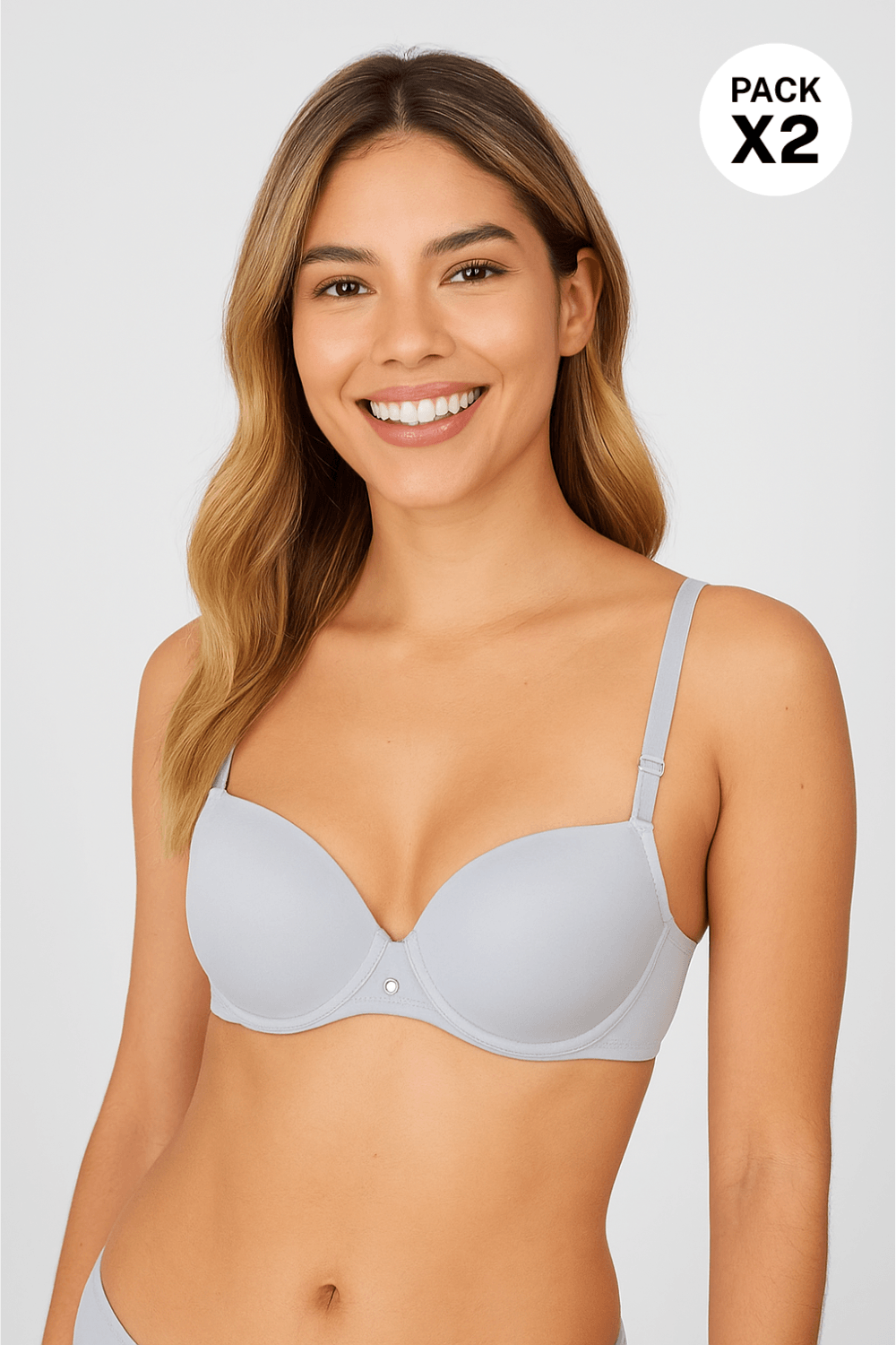 Brasier copa strapless en microfibra paquete x2