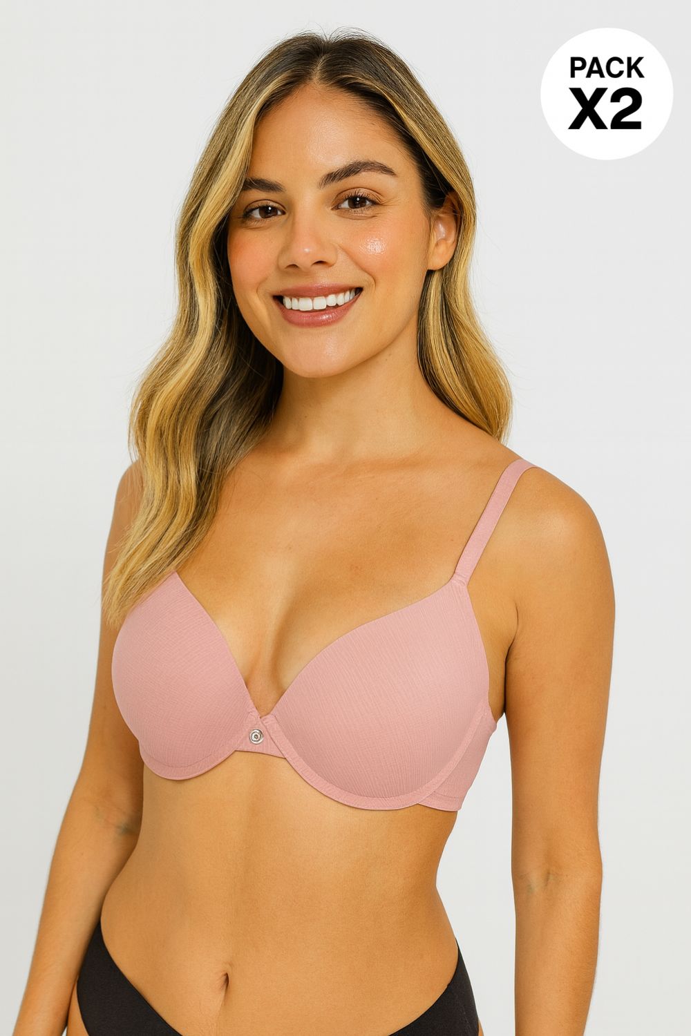 Brasier tipo media copa paquete x2 en microfibra