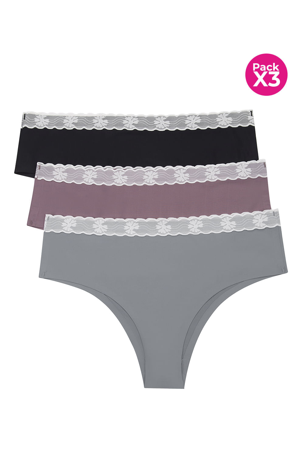 Hipster corte laser paquete x3 en microfibra