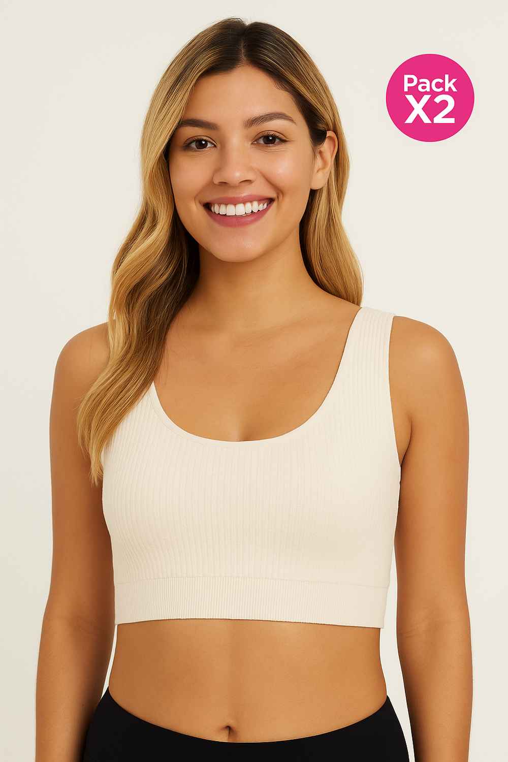 Top paquete x2 seamless tirantes amplios