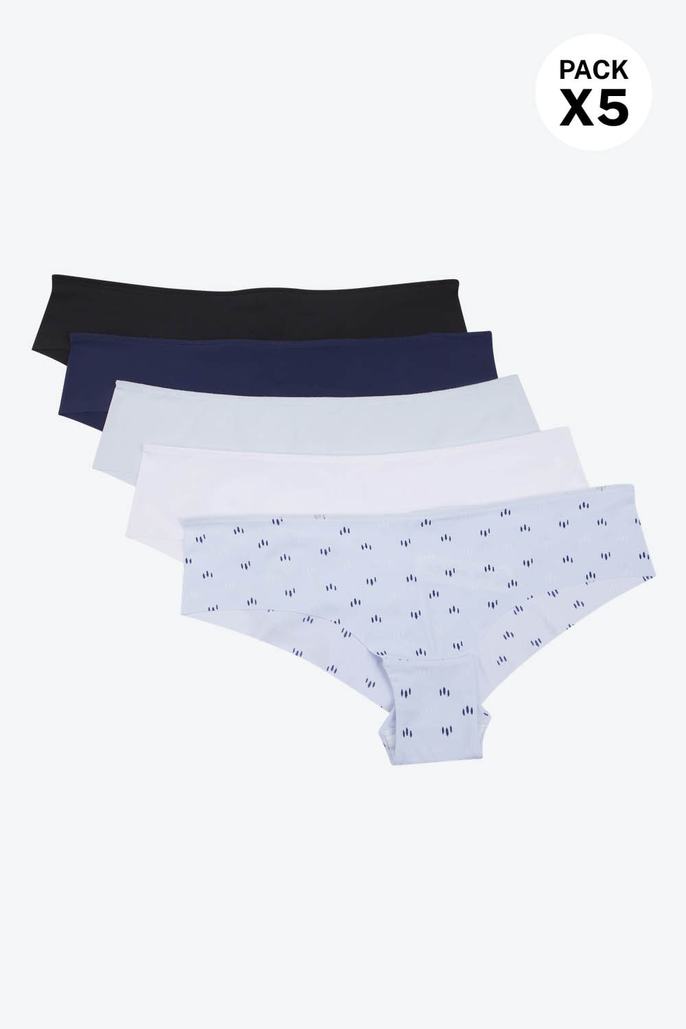 Hipster invisible en microfibra paquete x5