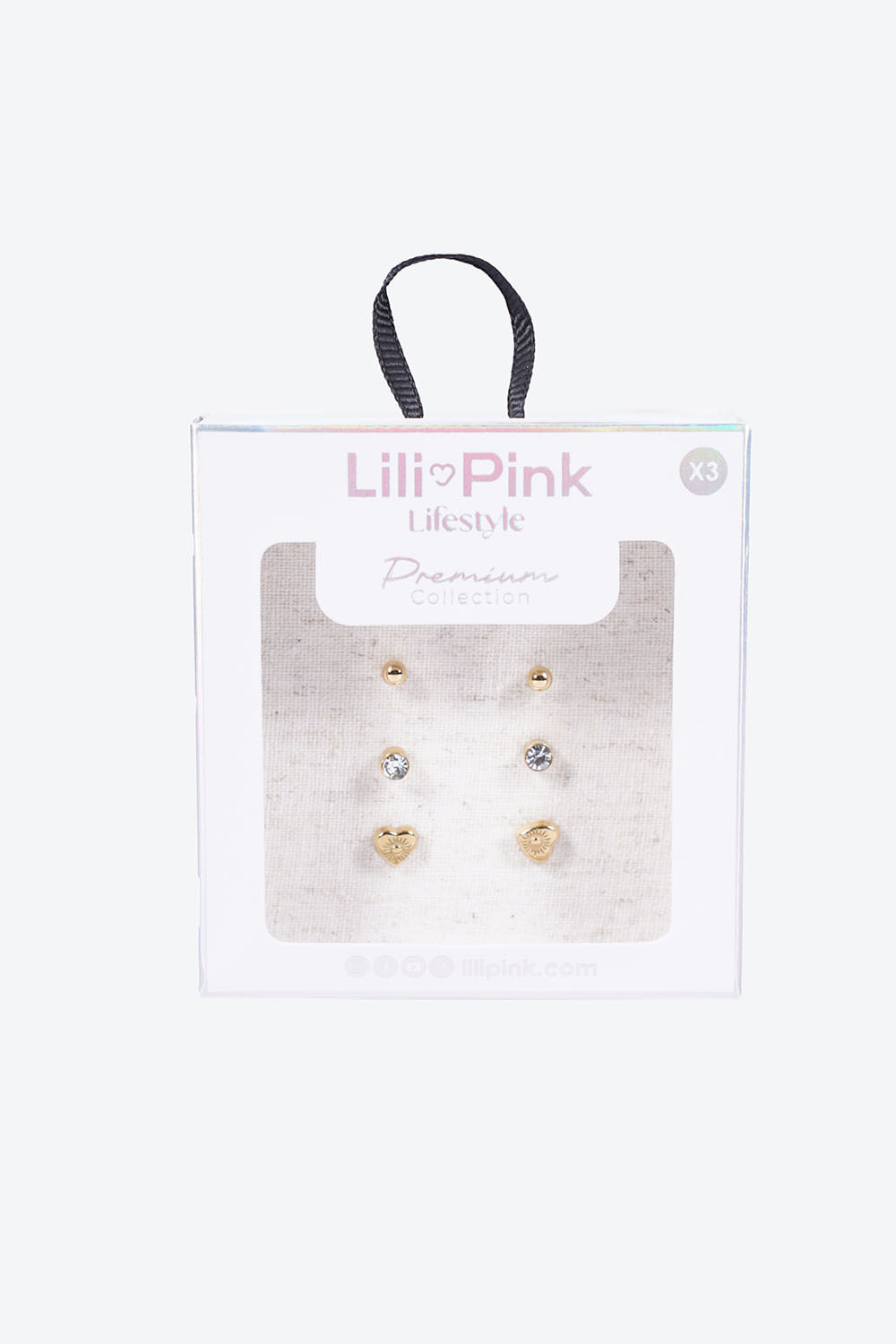 Set aretes x3 unidades colección premium