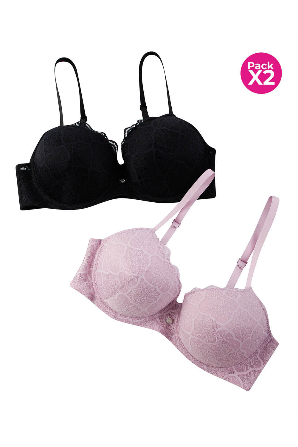 Brasier en encaje 3/4 paquete x2