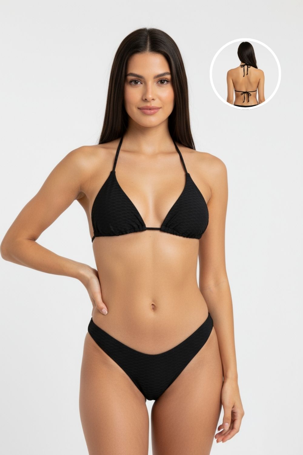 Vestido de baño tipo bikini en microfibra