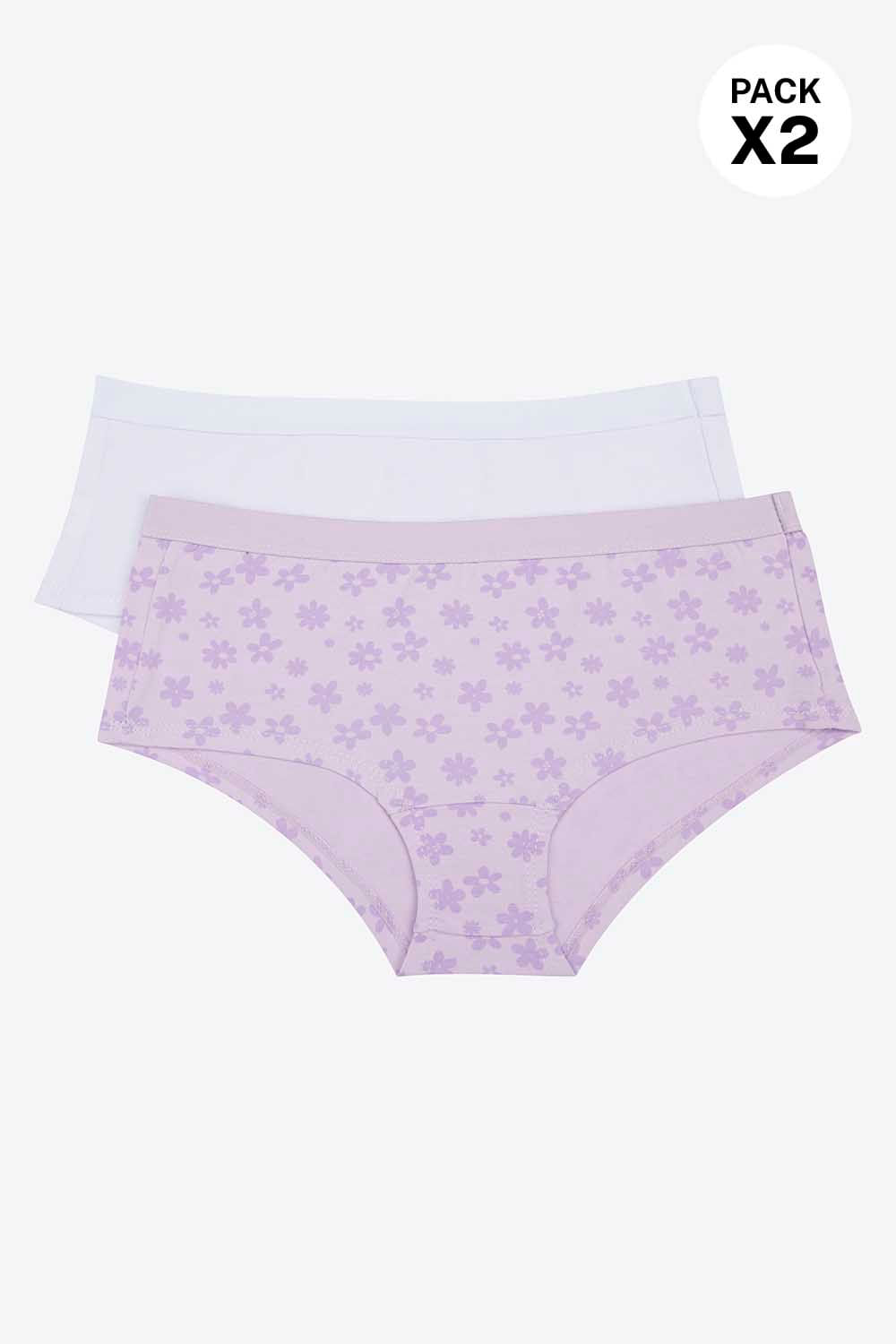 Panty para niña paquete x2 silueta hipster en algodón