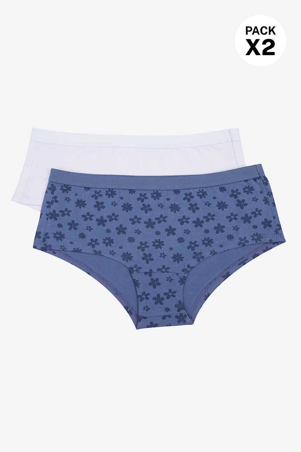 Panty para niña paquete x2 silueta hipster en algodón