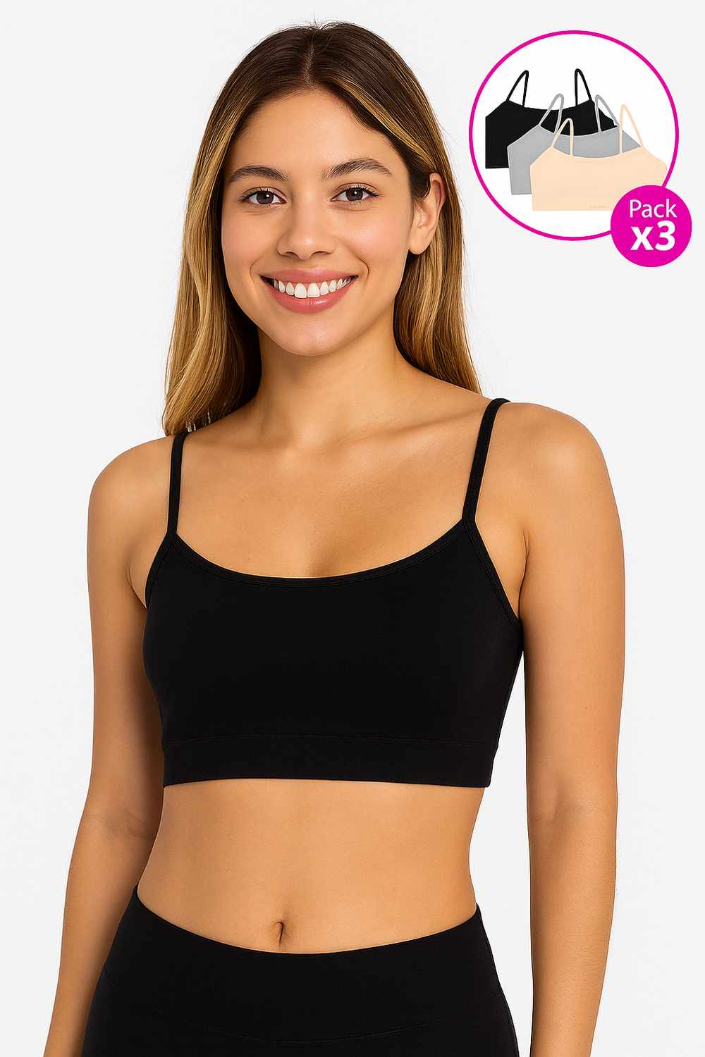 Top paquete x3 en seamless sin costuras