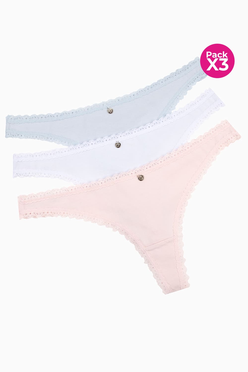 Panty tipo brasilera paquete x3 en algodón