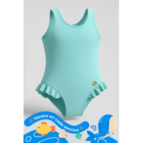 Vestido de baño entero para niña en microfibra