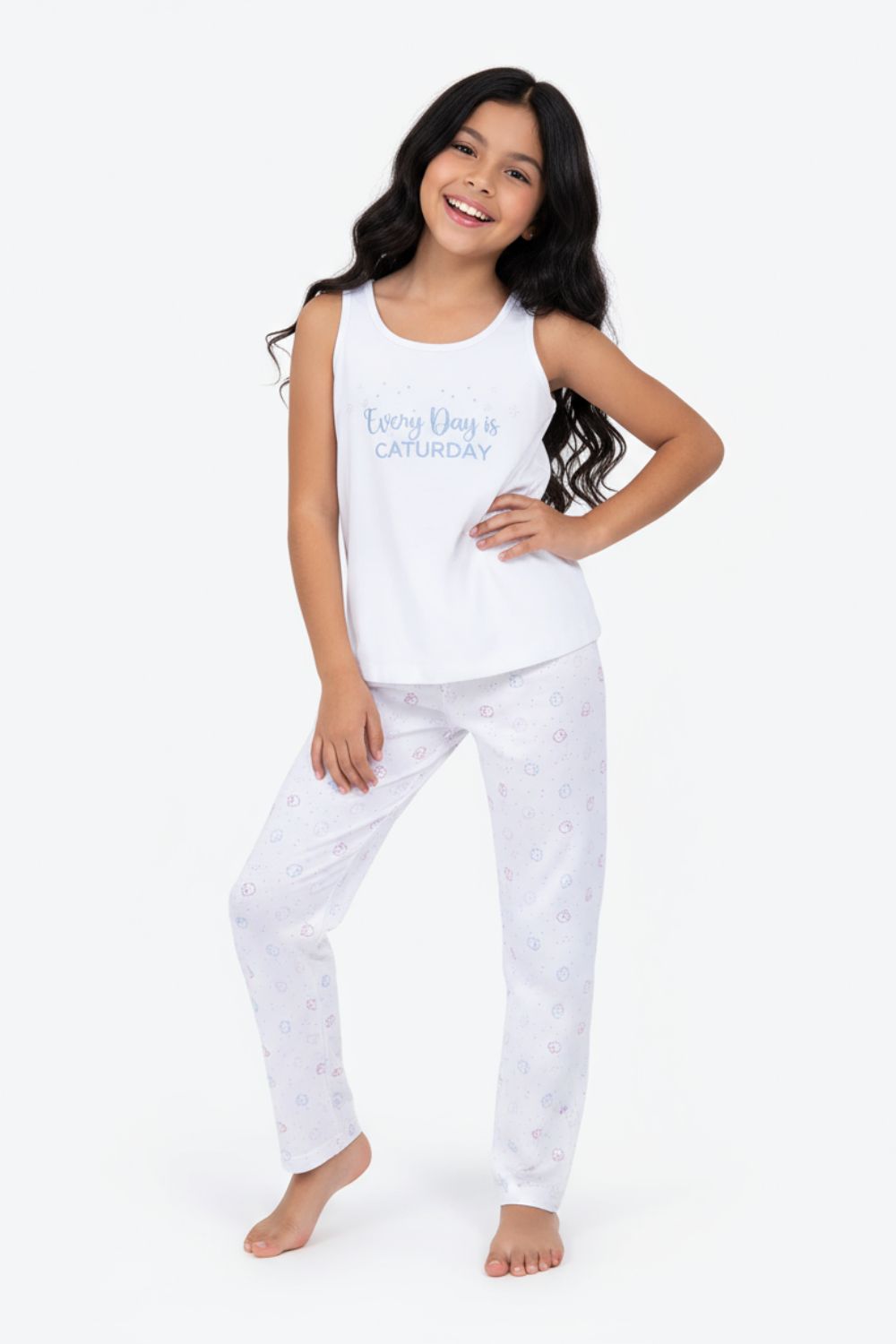 Conjunto pijama para niña de 2 piezas confeccionado en algodón