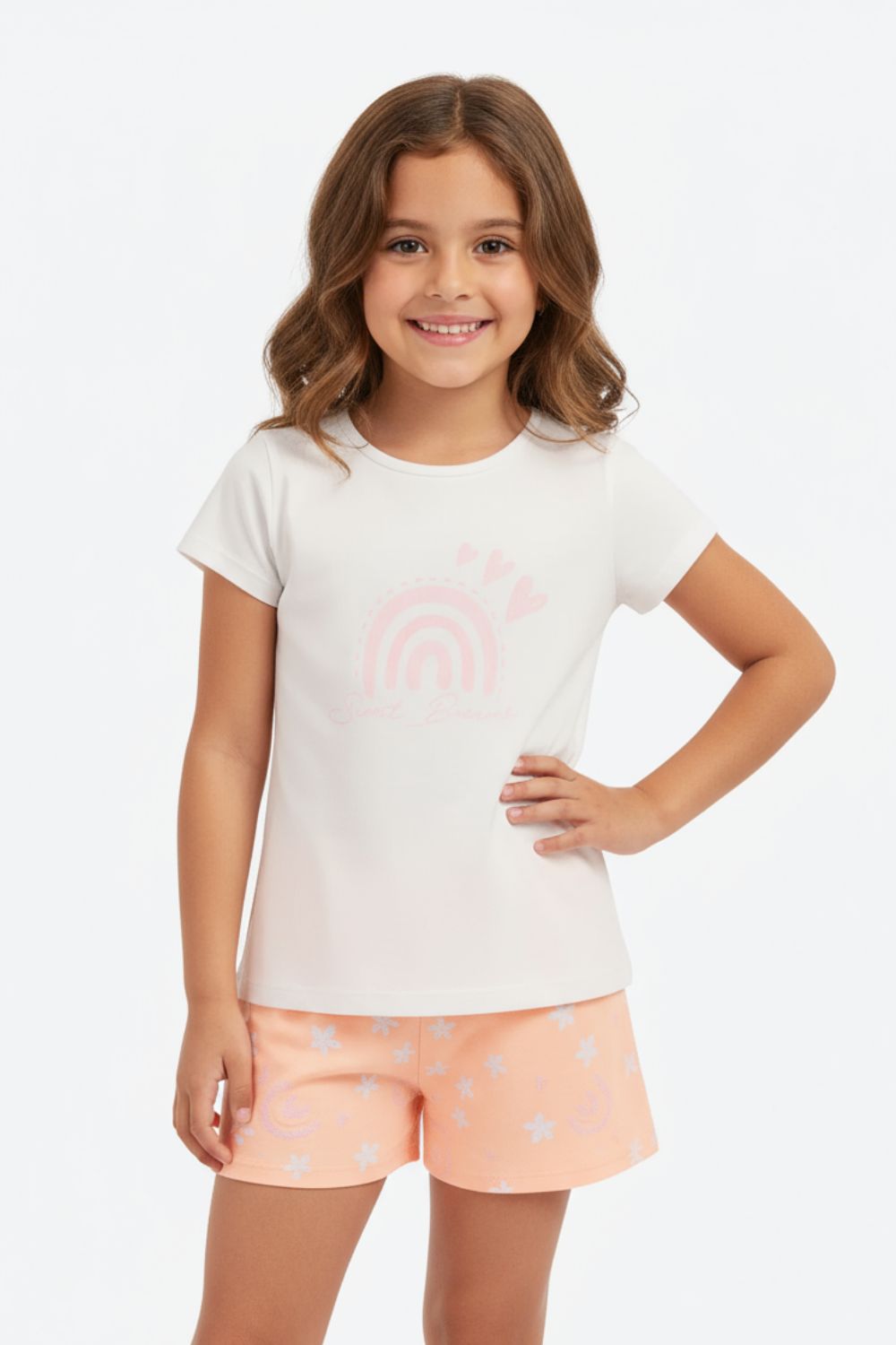 Pijama 2 piezas para niñas en algodón transpirable