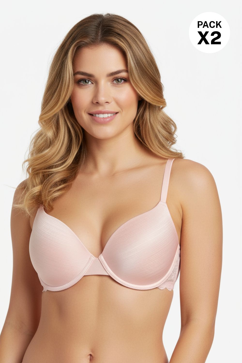 Brasier en microfibra satinada paquete x2 cobertura 3/4