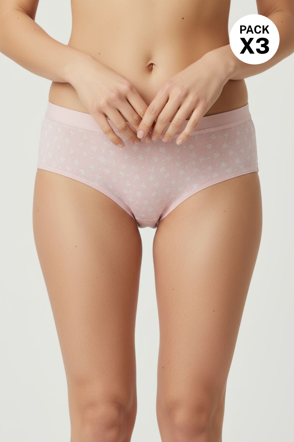 Panty hípster confeccionado en algodón paquete x3