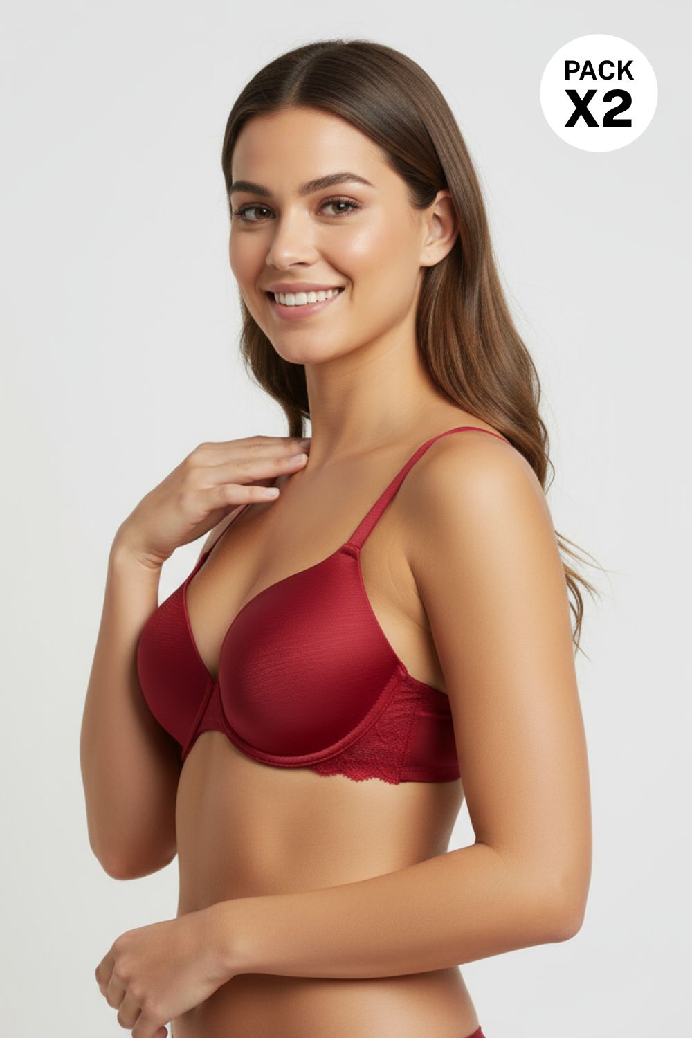 Brasier en microfibra satinada paquete x2 cobertura media