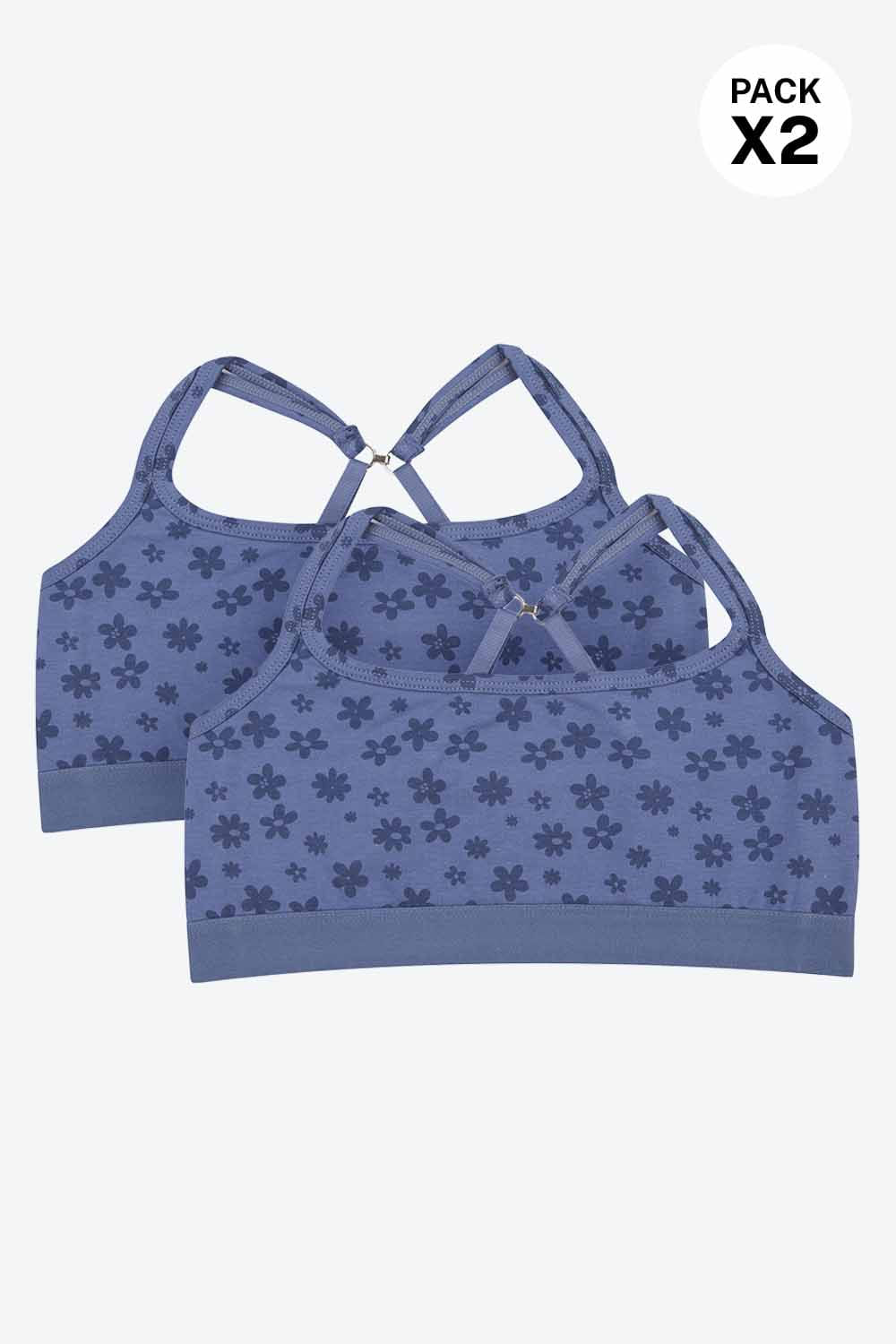 Top con tirantes delgados para niña en algodón paquete x2