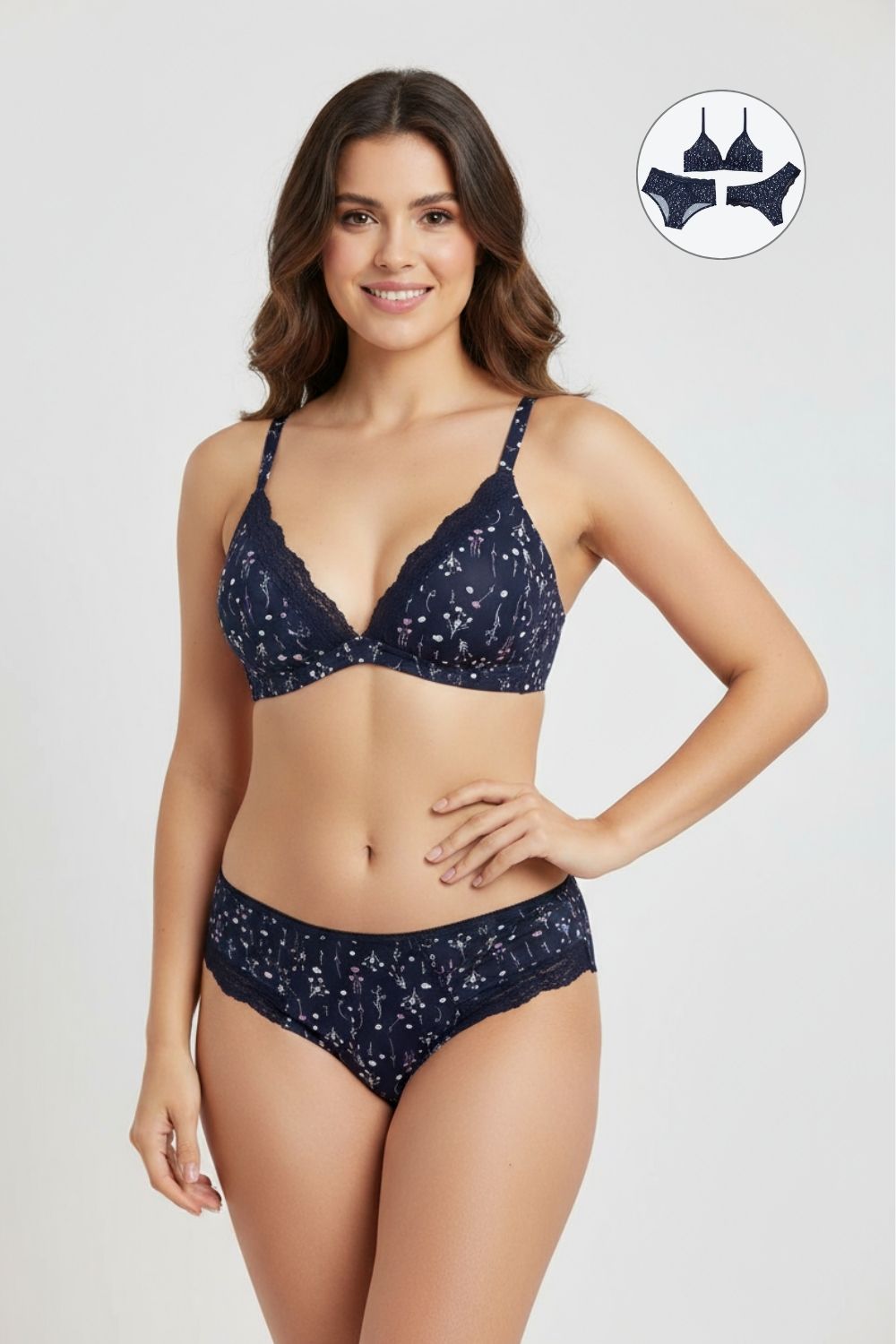 Conjunto de 3 unidades brasier y panties