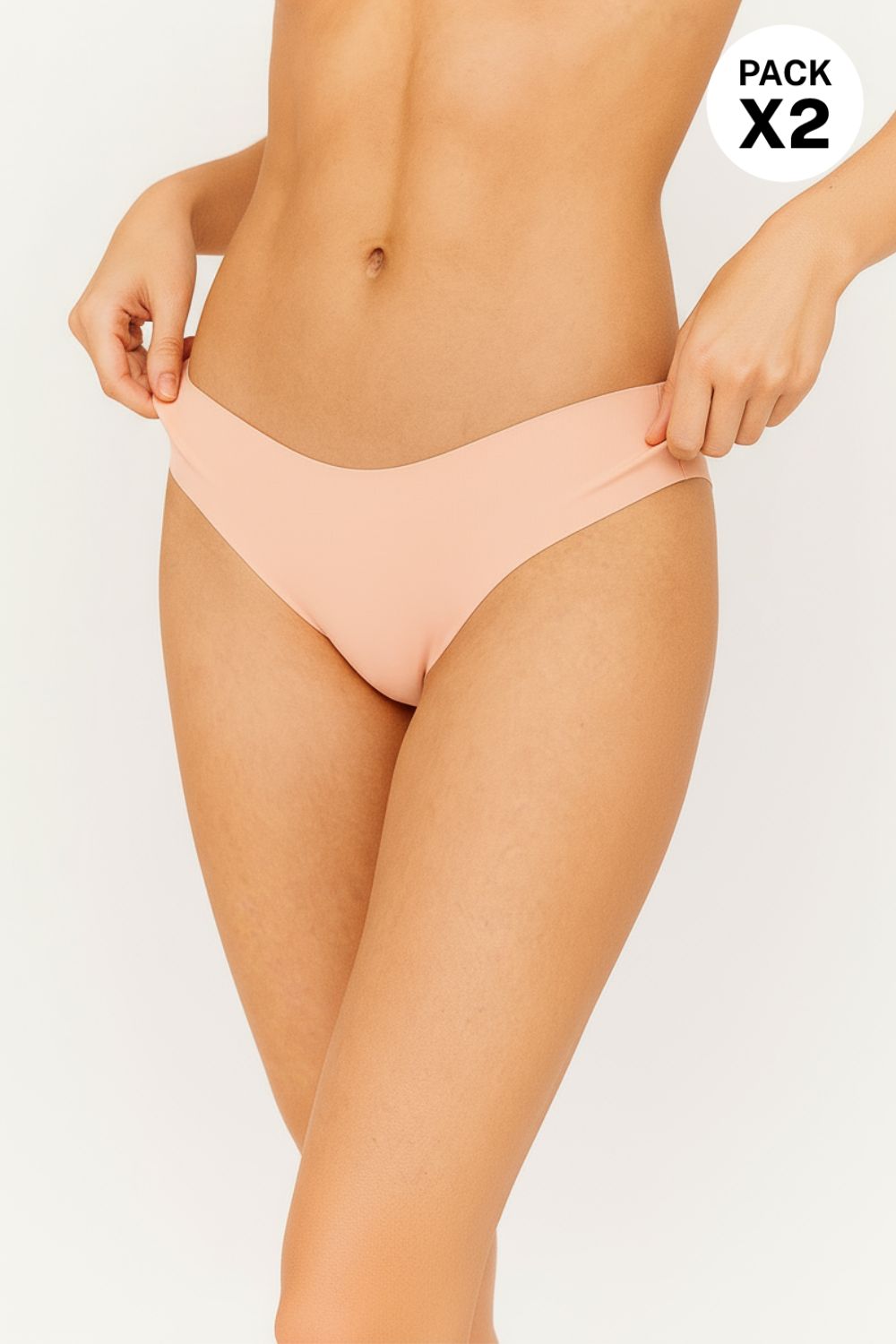 Brasilera con corte al ras en algodón paquete x2