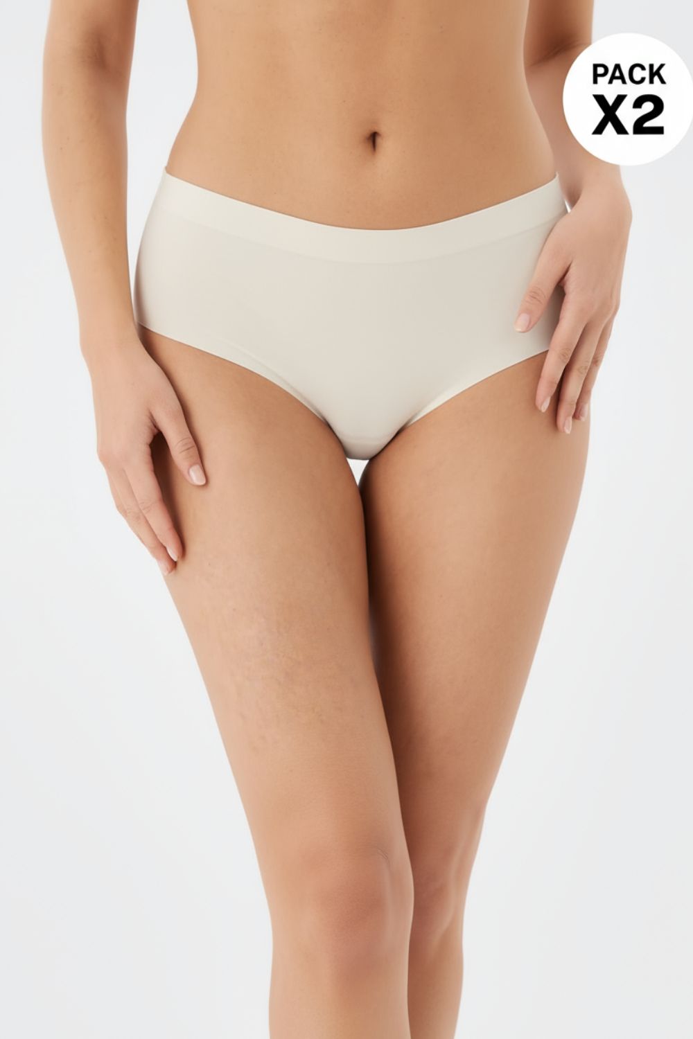 Panty tipo brasilera confeccionada en microfibra paquete x2