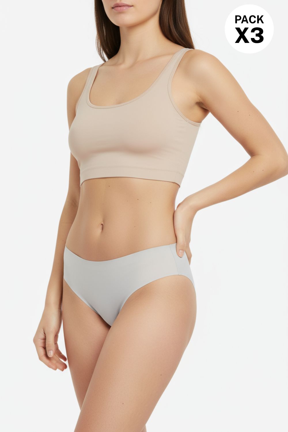 Panty tipo brasilera en microfibra paquete x3