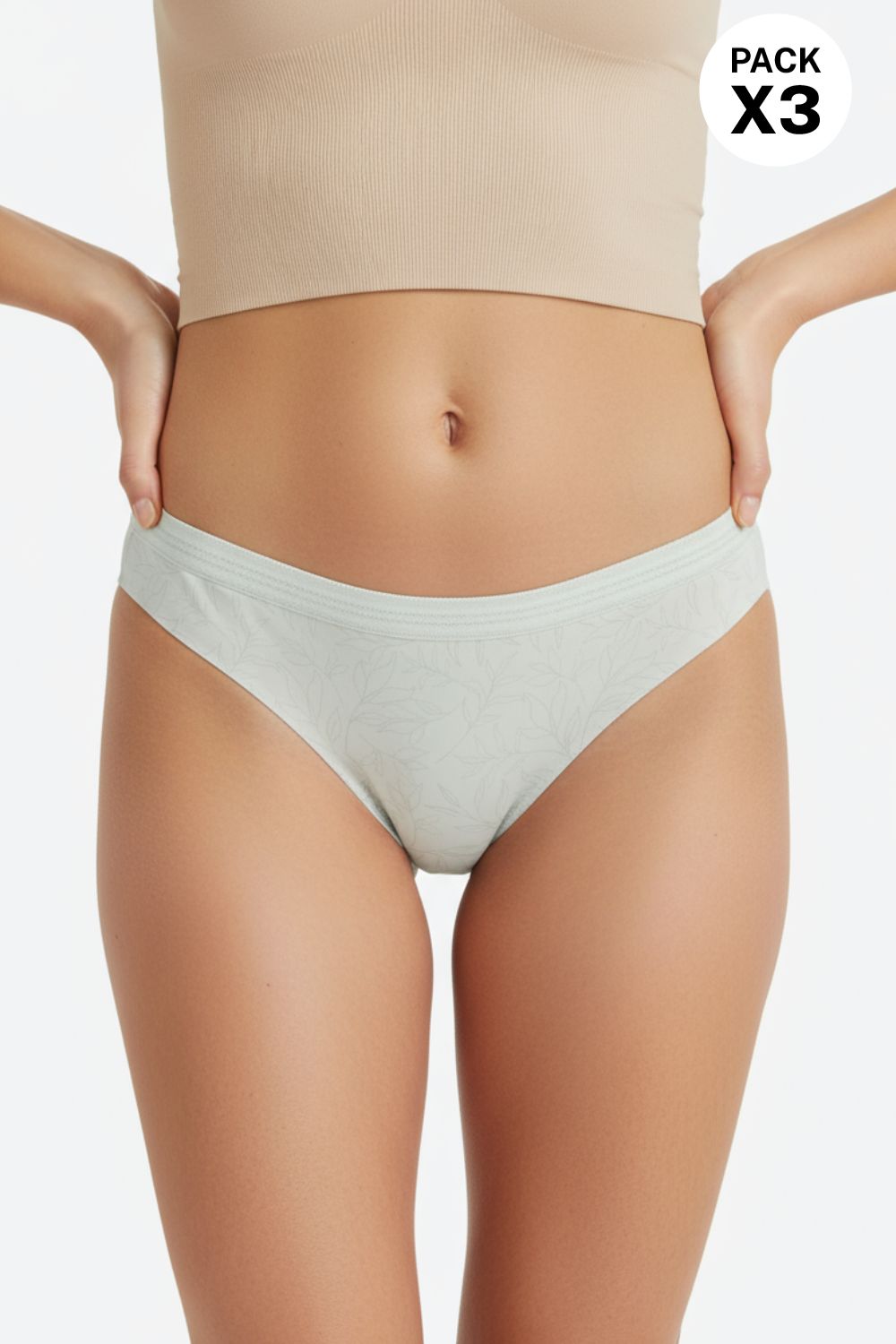 Brasilera con corte al ras en microfibra paquete x3