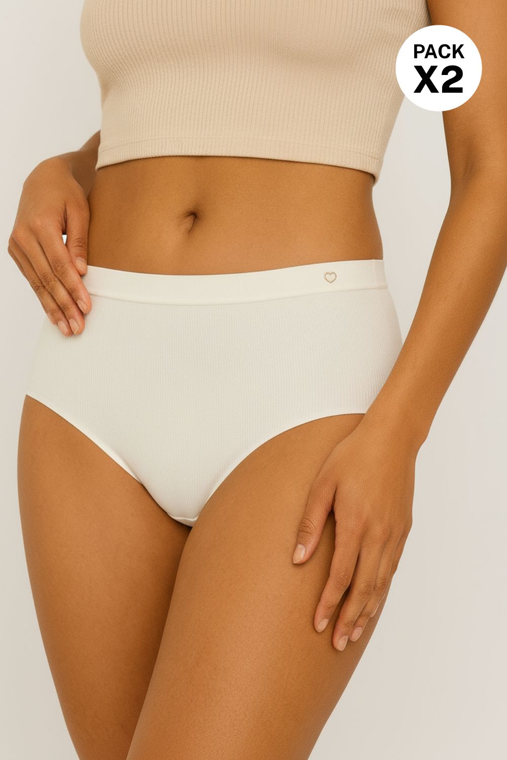 Panty tipo hípster paquete x2 corte láser