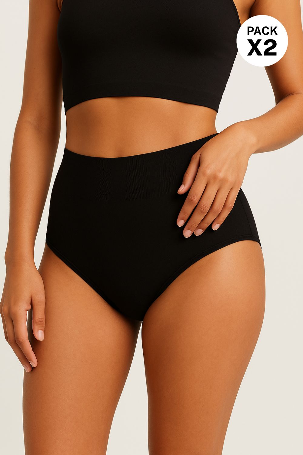 Panty tipo hipster con tecnologia seamless paquete x2