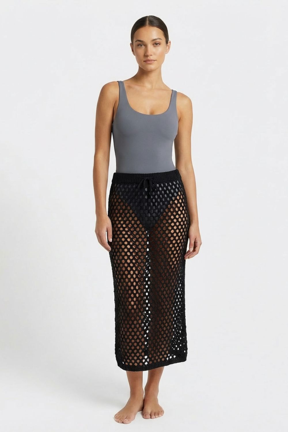 Salida de baño tipo falda confeccionada en malla