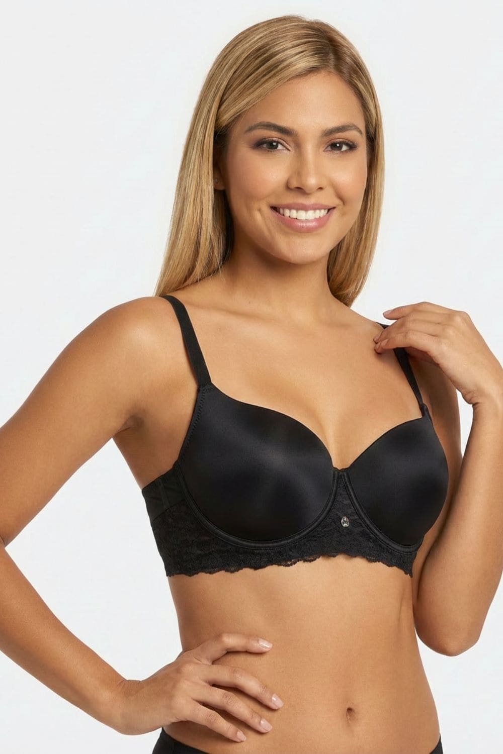 Brasier con cobertura 3/4 individual en microfibra satinada