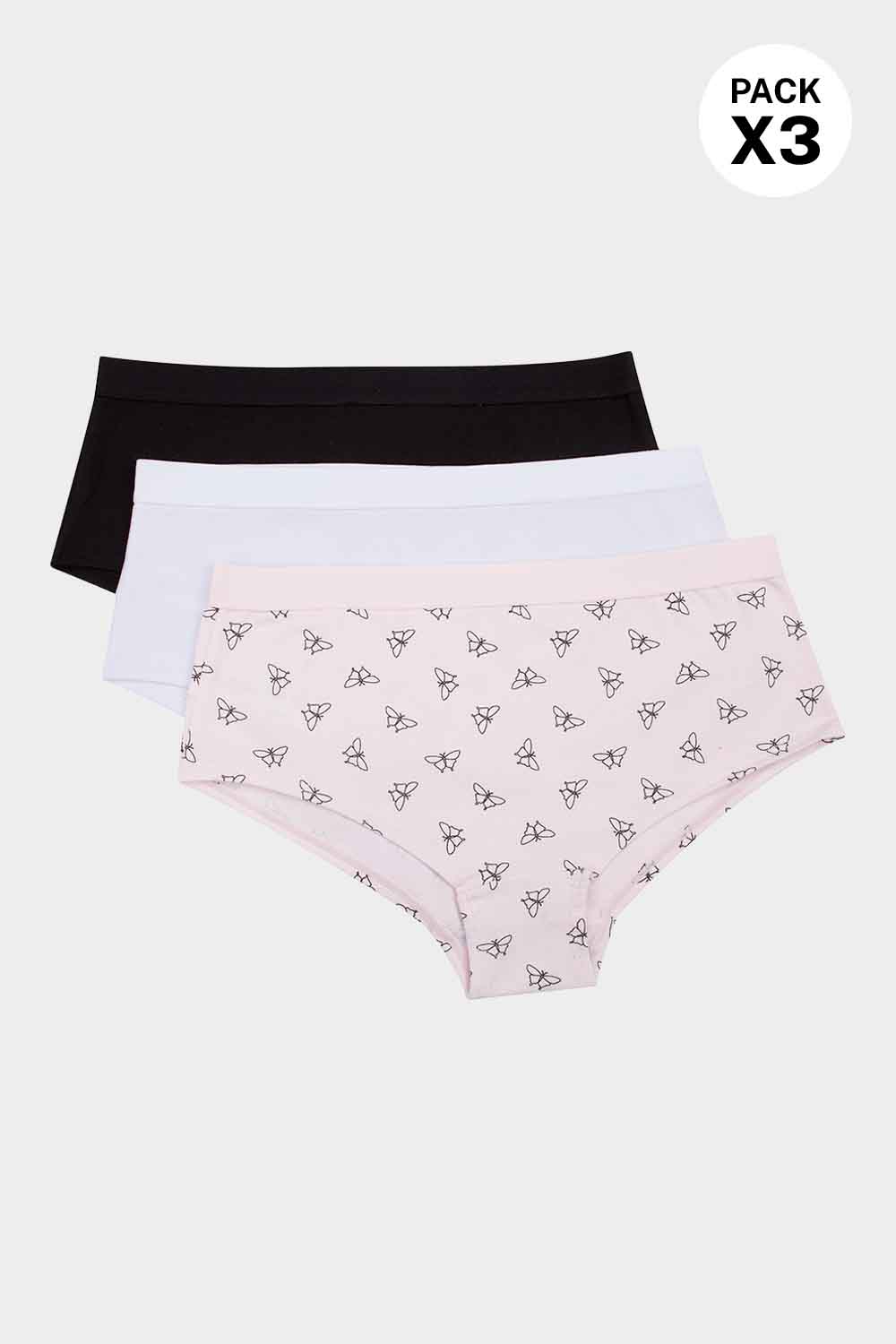 hipster confeccionado en algodón para adolecentes paquete x3